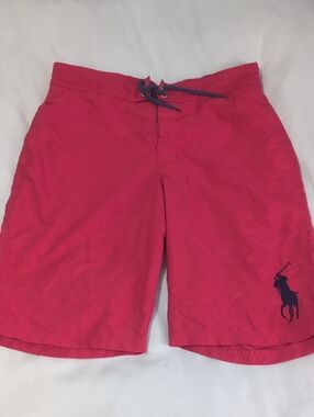 Polo by Ralph Lauren Swim Board Shorts with Navy Logo/LG 14-16 (Kids)